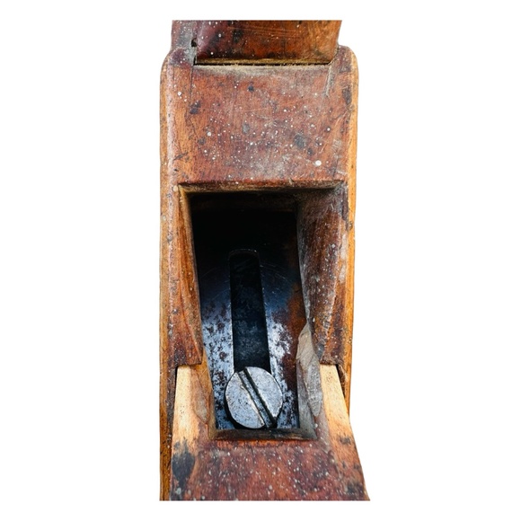D.R. BARTON Antique 1880s Wood Plane 8" Primitive Rustic Hand Tool Collectible - Picture 6 of 14